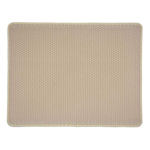 KLIEUWDBAARASRASJ Katzenstreumatte Eva Doppelschicht-Haustier Katzenstreu Trapper Matten mit wasserdichtem Boden rutschfeste Haustierstreu Katzenmatte Schicht -Beige, super klein 15x15cm, China von KLIEUWDBAARASRASJ