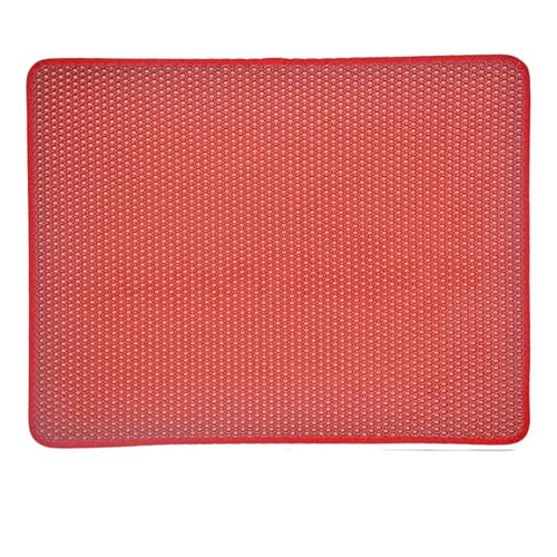 KLIEUWDBAARASRASJ Katzenstreumatte Eva Doppelschicht-Haustier Katzenstreu Trapper Matten mit wasserdichtem Boden rutschfeste Haustierstreu Katzenmatte Schicht -Rot, super klein 15x15cm, China von KLIEUWDBAARASRASJ