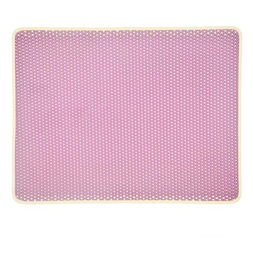 KLIEUWDBAARASRASJ Katzenstreumatte Eva Doppelschicht-Katzenstreu-Trappermatten mit wasserdichtem Boden rutschfeste Tierstreumatte Katzenstreumatte - Pink, 53 x 75 cm, China von KLIEUWDBAARASRASJ