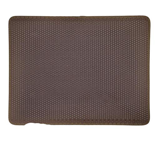 KLIEUWDBAARASRASJ Katzenstreumatte Eva Double-Layer Pet Katzenstreu Trapper Matten mit wasserdichtem Boden rutschfeste Pet Wurf Katzenmatte Layer -Coffee, super klein 15x15cm, Belgien von KLIEUWDBAARASRASJ