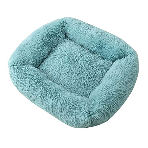 KLIEUWDBAARASRASJ Langes Plüsch-Haustier-Katzenbett Bequemes Donut-Kuschler-Rundhundezwinger Weich waschbares Hunde- und Katzenkissenbett Winter Warm-Blue, L, Australien von KLIEUWDBAARASRASJ