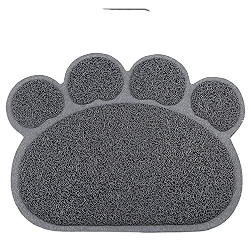 KLIEUWDBAARASRASJ Mosodo Pet Cat Wurfmatte Paw Print Fütterungsschale Tischset Cat Bed Pads rutschfeste wasserdichte Wurf Trapper Mats Cat Zubehör-Grau, S-30x40cm von KLIEUWDBAARASRASJ