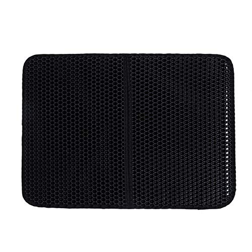 KLIEUWDBAARASRASJ Pet Cat Wurfmatte wasserdichte Eva Double Layer Cat Wurffalle Pet Litter Box Mat Clean Pad Produkte für Katzen Zubehör-schwarz, XXS 30x30 cm, China von KLIEUWDBAARASRASJ