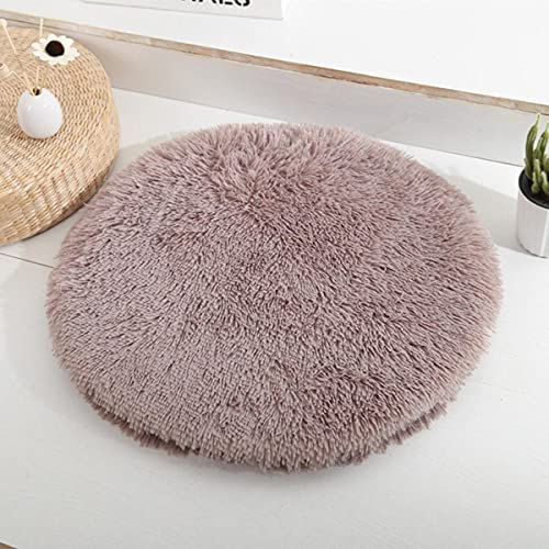 KLIEUWDBAARASRASJ Rundes Haus Katzenbett Komfortables Anti-Angst-Haus für Katze Fleece Marshmallow Kleine Hundematte Katze Haustier Bettmatte Mittelgroße Tiere Sofa-Tee braun,L 60CM von KLIEUWDBAARASRASJ