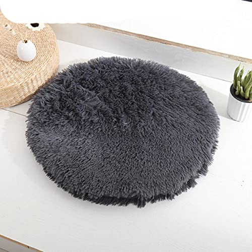 KLIEUWDBAARASRASJ Rundes Haus Katzenbett Komfortables Anti-Angst-Haus für Katze Fleece Marshmallow Kleine Hundematte Katze Haustierbett Matte Mittelgroße Tiere Sofa-Schwarz,L 60CM von KLIEUWDBAARASRASJ