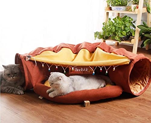 KLIEUWDBAARASRASJ Vier Jahreszeiten Katzenspielzeug Cotton Fashion Faltbares Multifunktions-Haustier House-Brown, One Size von KLIEUWDBAARASRASJ