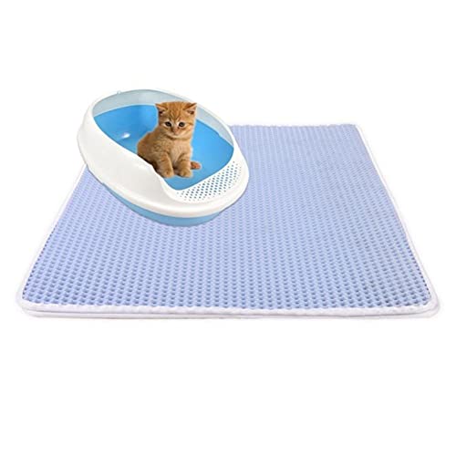 KLIEUWDBAARASRASJ wasserdichte Katzenstreumatte Matte Doppelschicht Katzenstreu Falle Haustierstreu Katzenmatte Clean Pad Produkte für Katzen Zubehör-Rot, 55x75cm, China von KLIEUWDBAARASRASJ