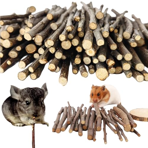 KLLJ Kaninchen Spielzeug Kauspielzeug,Hamster Spielzeug,Meerschweinchen Spielzeug aus Holz Apfelhölzer für Kaninchen, Hamster, Meerschweinchen, Chinchilla Leckerli von KLLJ