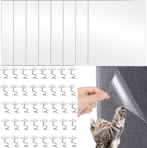 Protector de Muebles Gatos,6 Piezas Kratzfolie Katzen Selbstklebend,Katzen Kratzschutz Sofa,Kratzschutz Wand,Kratzschutzfolie,Transparent Kratzschutzfolie,Antikratz Tape Kratzschutz von KLLJ