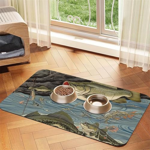 Super saugfähige Hundefuttermatte, Angel-Haustier-Futtermatte für Futter- und Wassernäpfe, rutschfest, wasserdicht, Platzierungspad für Böden, schnell trocknende Wasserspendermatte für Hunde, Welpen Super saugfähige Hundefuttermatte, Angel-Haustier-Futtermatte für Futter- und Wassernäpfe, rutschfest, wasserdicht, Platzierungspad für Böden, schnell trocknende Wasserspendermatte für Hunde, Welpen von KLLTYHMU