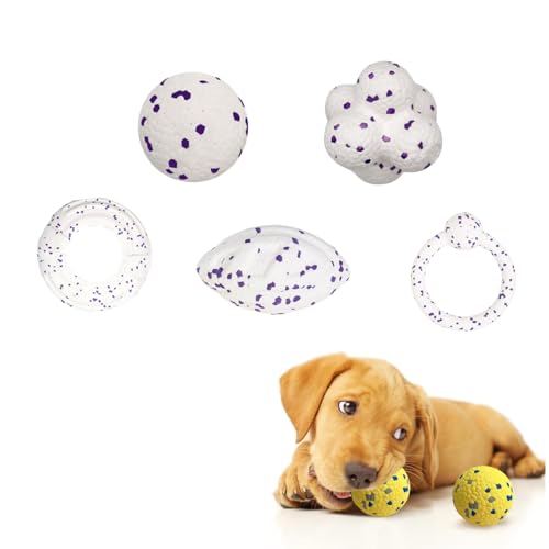 KMEYLE 10PCS Set Der Mellow Dog Calming Ball, Mellow Dog Ball, Mellow Dog Calming Ball, Mellow Dog Ball Direction, Emotional Relief Fun Toys Und Kauspielzeug Für Hunde Jeder Größe(White) von KMEYLE