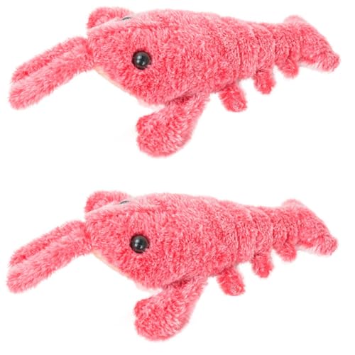 KMOCEPLY Floppy Lobster Hundespielzeug, Schlapphummer, interaktives Hundespielzeug, 36 cm, elektrisches Plüsch-Schlenker, Kauspielzeug, USB-Aufladung, interaktives Spielzeug, bewegliches von KMOCEPLY