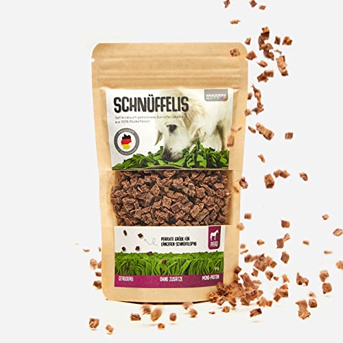 KNAUDER'S Best - Hundeleckerli Schnüffelis - 1x 100g Pferd Snacks - Hunde Leckerlis aus 100% Muskelfleisch - Hundeleckerli getreidefrei & ohne chemische Zusatzstoffe - Leckereien für Hunde von KNAUDER´S BEST