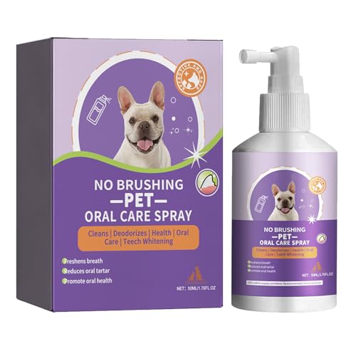 KOAHDE Zahnreinigungsspray für Hunde und Katzen,Zahnsteinentferner für Hunde und Katzen,Mundpflegespray für Haustiere,Haustier-Mundspray Saubere Zähne,Pet Clean Teeth Cleaning Spray,50ML von KOAHDE