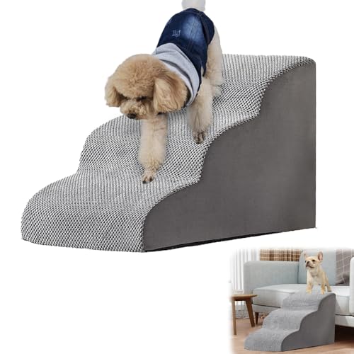 KOAVAE Haustiertreppe, 3 Stufen, Katzentreppe, rutschfeste Haustiertreppe Für Lösung, um Welpen, älteren Hunden und Hunden mit Arthritis aus Schwamm, Waschbarem Bezug, 60 * 40 * 40cm KOAVAE Haustiertreppe, 3 Stufen, Katzentreppe, rutschfeste Haustiertreppe Für Lösung, um Welpen, älteren Hunden und Hunden mit Arthritis aus Schwamm, Waschbarem Bezug, 60 * 40 * 40cm von KOAVAE