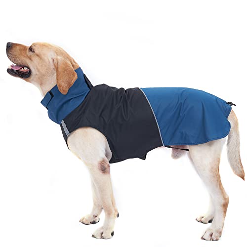 KOCAN Hundejacke Wasserdichter Rollkragenpullover Reflektierender Outdoor-Regenmantel für kleine mittelgroße Hunde von KOCAN