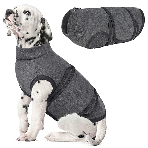 KOESON Hunde-Angstweste, bequeme Haustier-beruhigende Jacke, verstellbarer Entlastungsmantel für Hunde, Anti-Angst-Haustier-Donnerjacke bei Gewitter, Feuerwerk, Trennung, Grau, Größe XL von KOESON