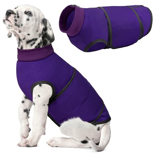 KOESON Hunde-Angstweste, bequeme Haustier-beruhigende Jacke, verstellbarer Entlastungsmantel für Hunde, Anti-Angst-Haustier-Donnerjacke für Gewitter, Feuerwerk, Trennung, Lila, XS von KOESON