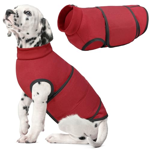 KOESON Hunde-Angstweste, bequeme Beruhigungsweste für Hunde, verstellbarer Entlastungsmantel für Hunde, Anti-Angst-Hemd, Donnerjacke, Angstlinderung bei Gewitter, Feuerwerk, Trennung, Rot, XXL von KOESON