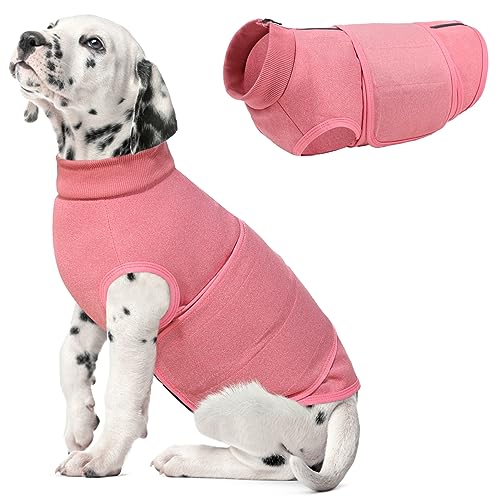 KOESON Hunde-Angstweste, bequeme Beruhigungsweste für Hunde, verstellbarer Entlastungsmantel für Hunde, Anti-Angst-Hemd, Donnerjacke, Angstlinderung für Gewitter, Feuerwerk, Trennung, Rosa, Größe M von KOESON