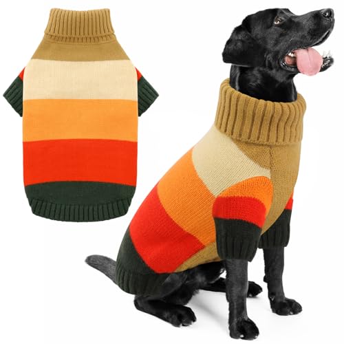 KOESON Großer Hundepullover, XXL-Hundepullover für große Hunde, warmer Thanksgiving-Hundepullover für Golden Retriever, Labrador Retriever, Braun, Größe XXL von KOESON