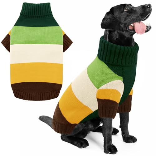 KOESON Großer Hundepullover, XXL-Hundepullover für große Hunde, warmer Thanksgiving-Hundepullover für Golden Retriever, Labrador Retriever, Grün, XXL von KOESON