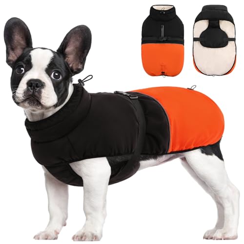 KOESON Hunde-Winterjacke, Winter-Hundemantel für mittelgroße Hunde mit verstellbarer Schnalle, Rollkragen-Fleece, warme Hundejacken, Winter-Fleece-Hundemäntel, Hunde-Schneejacke, Schneeanzug für Frech von KOESON