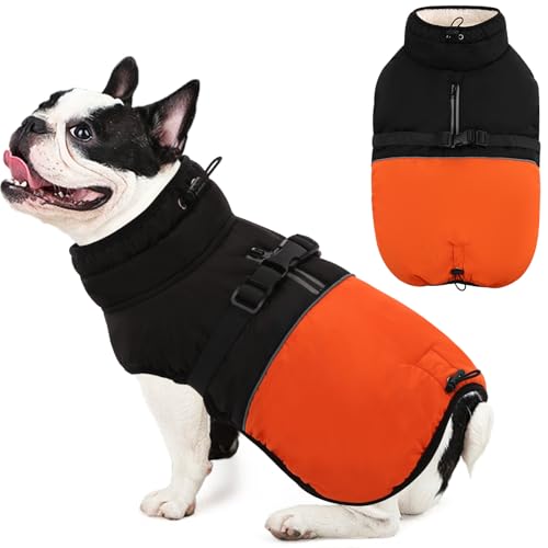 KOESON Hunde-Winterjacke, Winter-Hundemantel für mittelgroße Hunde mit verstellbarer Schnalle, Rollkragen-Fleece, warme Hundejacken, Winter-Fleece-Hundemäntel, Hunde-Schneejacke, Schneeanzug für Frech von KOESON