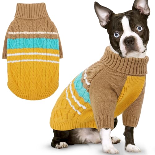 KOESON Hundepullover, Größe M, warmer Hundepullover für mittelgroße Hunde, Mädchen und Jungen, Rollkragenpullover, Weihnachtspullover für mittelgroße Hunde, kaltes Wetter, Strickwaren, Sweatshirt, von KOESON