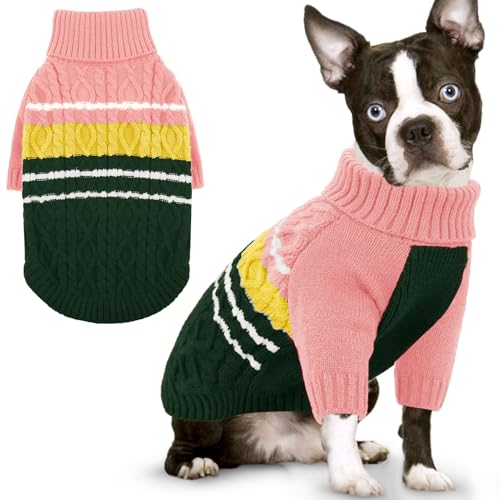 KOESON Hundepullover, Größe M, warmer Hundepullover für mittelgroße Hunde, Mädchen und Jungen, Rollkragenpullover, Weihnachtspullover für mittelgroße Hunde, kaltes Wetter, Strickwaren, Sweatshirt, von KOESON