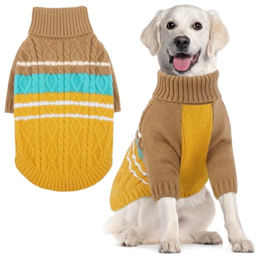 KOESON Hundepullover für große Hunde, XL-Hundepullover für große Hunde, Mädchen, Jungen, warmer Rollkragenpullover, Weihnachtspullover, Winter-Hundepullover, Hundepullover, Strickwaren, Sweatshirt, von KOESON