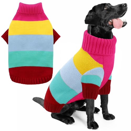 KOESON XL-Hundepullover, dehnbar, für große Hunde, Weihnachtspullover für Pitbull, italienischer Windhund, Corgi, Rosa, Größe XL von KOESON