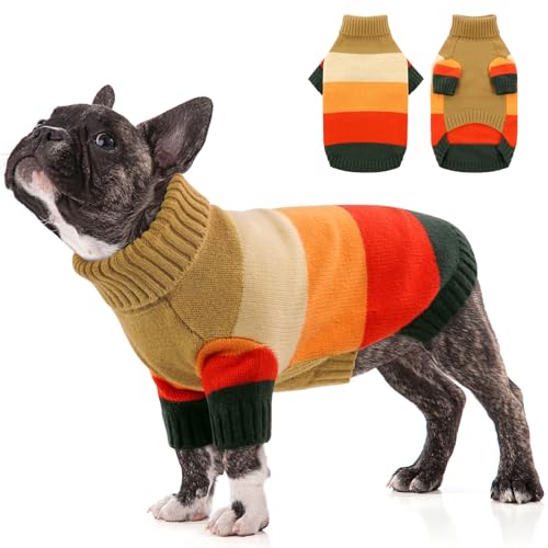 KOESON XS Hundepullover, dicker kleiner Hundepullover für weibliche Männer, Weihnachtspullover, warmer Welpenpullover für Teetasse, Yorkie, Chihuahua, Braun, XS von KOESON