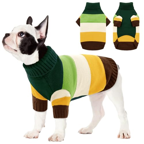 KOESON XS Hundepullover, dicker kleiner Hundepullover für weibliche Männer, Weihnachtspullover, warmer Welpenpullover für Teetasse, Yorkie, Chihuahua, Grün, XS von KOESON