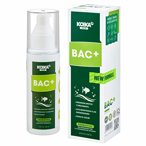 KOIKA BAC+ Aquarium Probiotika, angenehmer Geruch, Immunitätsförderung, Krankheitsresistenz (BAC+ (neue Formel), 120 ml von KOIKA