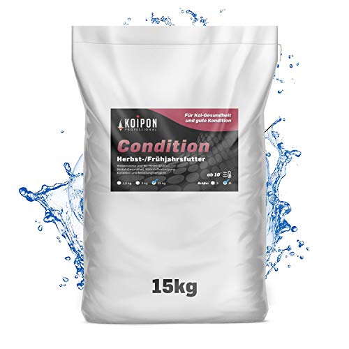 KOIPON Condition 15 kg 6mm Fischfutter Pellets Frühjahr & Herbst schwimmend, Teichfutter für japanische Koi, Koifutter als Goldfischfutter geeignet von KOIPON