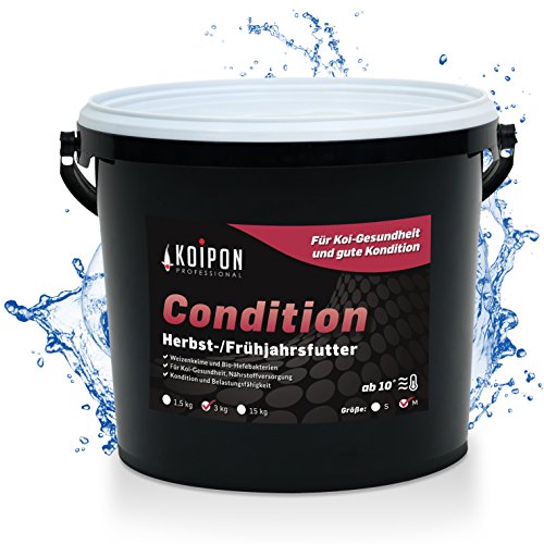 KOIPON Condition 3,5 kg 6mm Fischfutter Pellets Frühjahr & Herbst schwimmend, Teichfutter für japanische Koi, Koifutter als Goldfischfutter geeignet von KOIPON