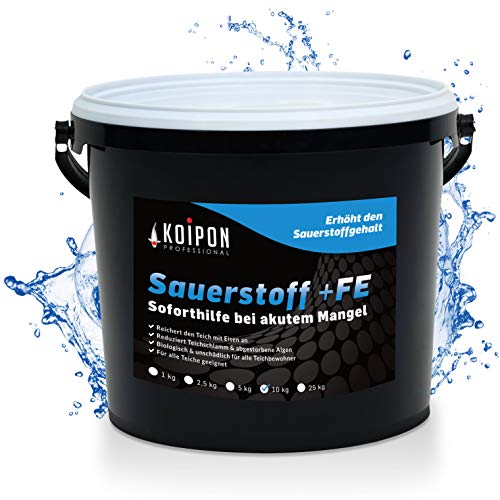 KOIPON Sauerstoff +FE 10kg Aktivsauerstoff | Erhöht den Sauerstoffgehalt im Teich | Soforthilfe bei akutem Sauerstoffmangel von KOIPON