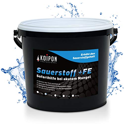 KOIPON Sauerstoff +FE 2,5kg Aktivsauerstoff | Erhöht den Sauerstoffgehalt im Teich | Soforthilfe bei akutem Sauerstoffmangel von KOIPON