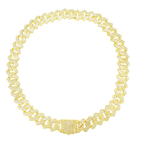 Hundehalsband, Diamant, kubanisch, Halsband, 20,3 cm, goldfarben von KOLODOGO