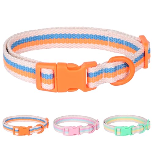 Hundehalsband aus Polyester für kleine, mittelgroße und große Hunde, weiches Basic-Hundehalsband, ausgefallene verstellbare Hundehalsbänder mit Schnellverschluss-Sicherheitsschnalle von KOLODOGO