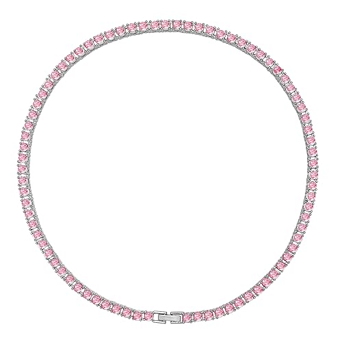 Rosa Hundehalsband, kubanische Diamant-Hundekette, 4 mm breit, Haustier-Kette, kubanische Kette für kleine, mittelgroße und große Hunde von KOLODOGO