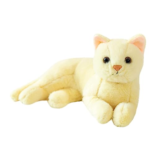 KOMBIUDA Katze Plüschtier Plüschkatzenspielzeug Für Spielzeugkatze Realistische Katze Langer Katzenplüsch Plüschkatze Stofftier Plüsch Gefüllte Katze Haustier Yellow von KOMBIUDA