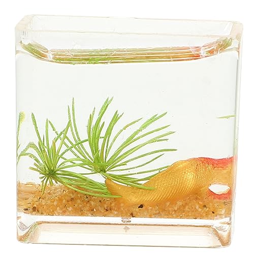 KOMBIUDA Mini-hausaquarium Kleines Aquarium Miniatur Auto Qualle Schüssel Mini Fischglas Anlage Pumpe Sprudler Haustier Dekorationen Für Aquarien Essen Panzer Ornament Krabbe Luft von KOMBIUDA