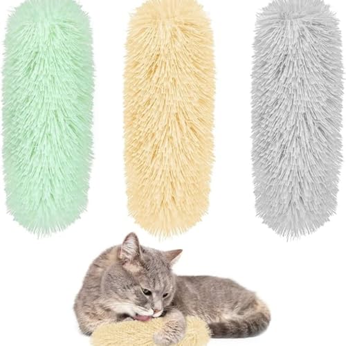 KOMUNJ 3 Stück Katzenminze Kissen, Katzenminzen Spielzeug,Katzenplüschkissen Katzenspielzeug für Indoor-Katzen, Stoff Katze Kicker Kauspielzeug für Kätzchen von KOMUNJ