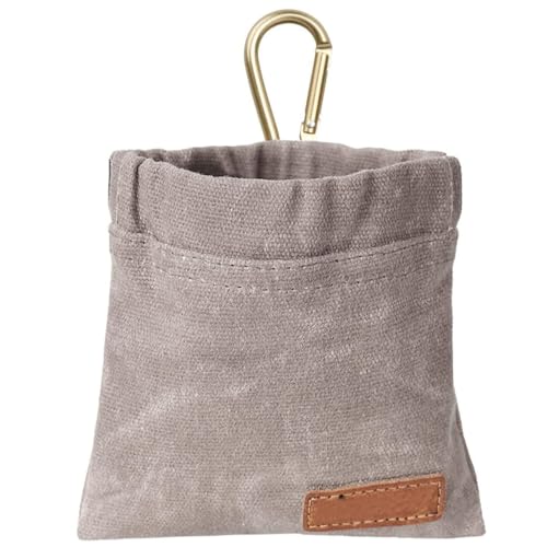 KOMUNJ Hunde Futterbeutel,Leckerlibeutel für Hunde, für Outdoor-Spaziergänge - Hands-Free Food Feeding Dog Snacks Bag (Grau) von KOMUNJ