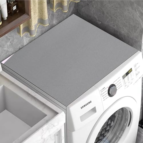 KOMUNJ Waschmaschinenauflage rutschfest in 60 x 60 cm - zuschneidbare Weichschaum Auflage in grau als Abdeckung für Waschmaschine & Trockner Waschmaschinenabdeckung von KOMUNJ