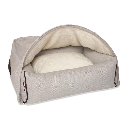 KONA CAVE® - Luxuriöses Kuschelhöhlenbett - Himmelbett – Katzenhöhlen für Katze und Hundehöhle für kleine Hunde - Abnehmbarer Höhlendach von KONA CAVE