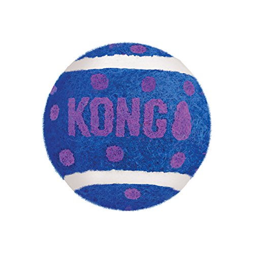 KONG – Cat Active Tennis Balls with Bell – Katzenspielzeug mit Glöckchen im Inneren – Dreierpack von KONG