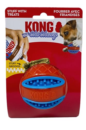 KONG Chichewy Zippz Ball zum Kauen und Apportieren (groß (8,9 cm) von KONG